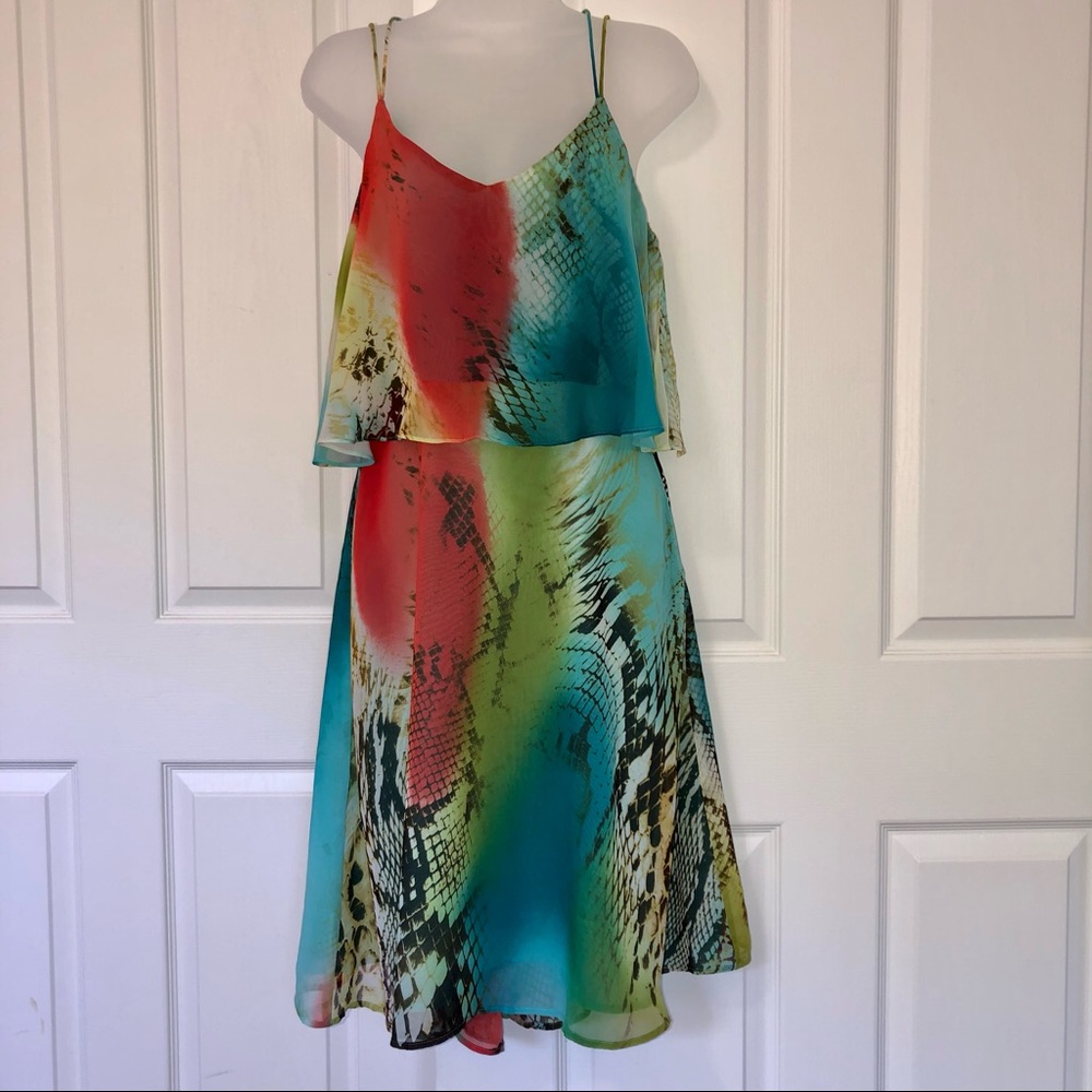 💙💚Boston Proper Multicolor Dress Size 4❤️💙